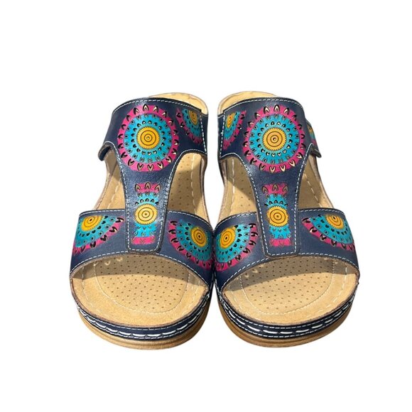 L'Artiste By Spring Step Artsy Sandals Blue Open-Toe Womens Size 38 / US 7.5-8 - Picture 3 of 11